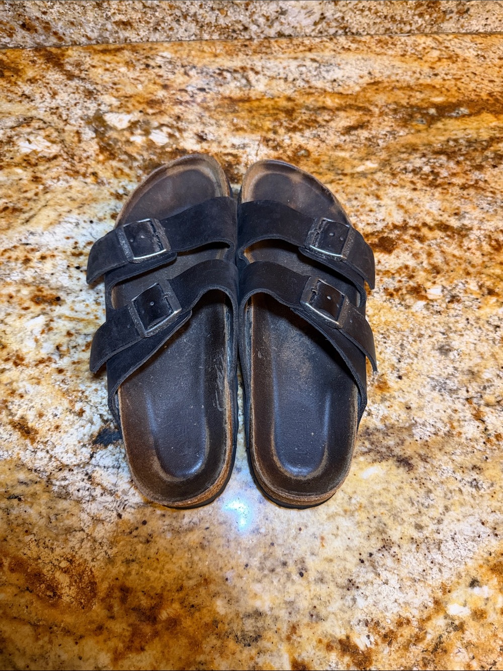 Birkenstock Black Two-Strap Leather Sandals - Picture 4 of 6